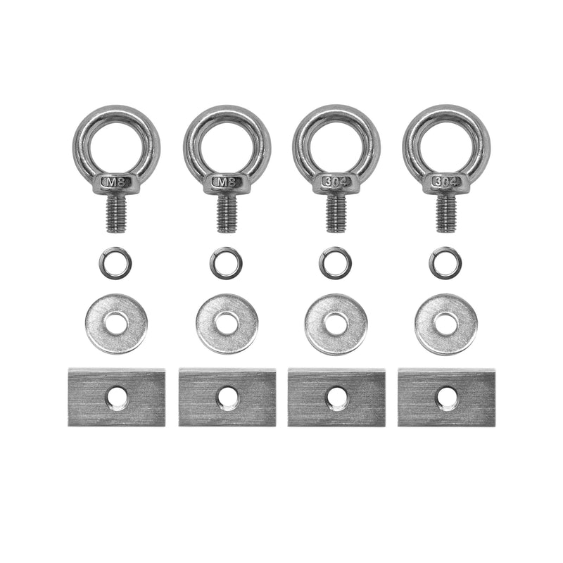 [Australia - AusPower] - 4 Pack Shoulder Eye Bolt, Heavy-Duty Stainless Steel Eye Bolt tie Down Anchoring kit Lifting Ring Threaded Eyebolts with Washer and Nuts Set Muti-Function Model 1 