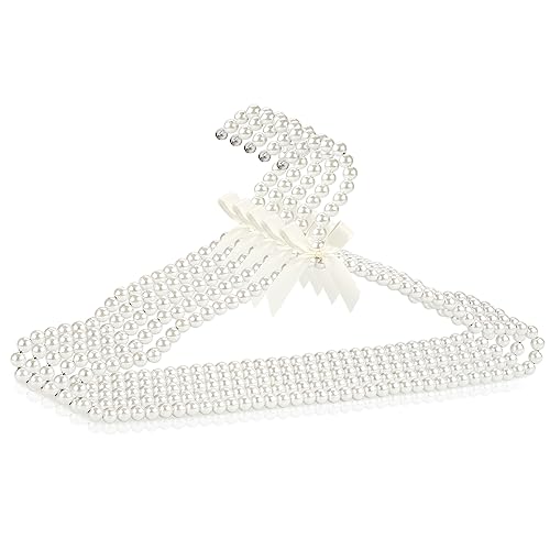 Adorila Pearl Hangers 16in for Wedding Dress Bridal Gown, 5-Pack White