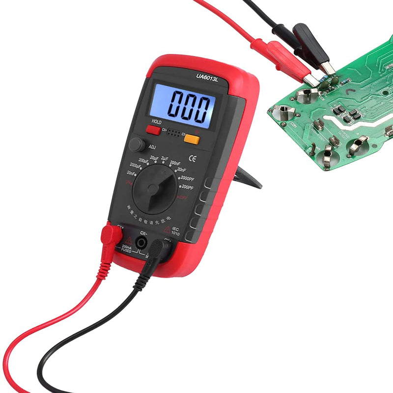 [Australia - AusPower] - Digital Capacitance Meter, Multimeter Professional Capacitor Tester, 0.1pF-20,000uF Capacitor Tester, 9 Files Battery Powered Capacitor Meter Tester with 6013L LCD Display 