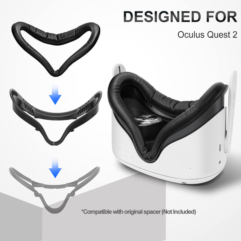 [Australia - AusPower] - SUPERUS Face Cover Pad & Glasses Spacer Compatible with Oculus/Meta Quest 2 Accessories, Enhanced Comfort, and Prevent Your Glasses from Scratching VR Lenses (White) Face Cover + Glasses Spacer(White) 