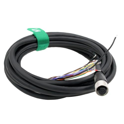 24V Power IO Cable for Cognex in-Sight DataMan, Keyence IV3, Baumer, MicroHAWK Sensor Camera, M12 A-Coded 12 Pin Female to Flying Lead 10m 10 m Straight