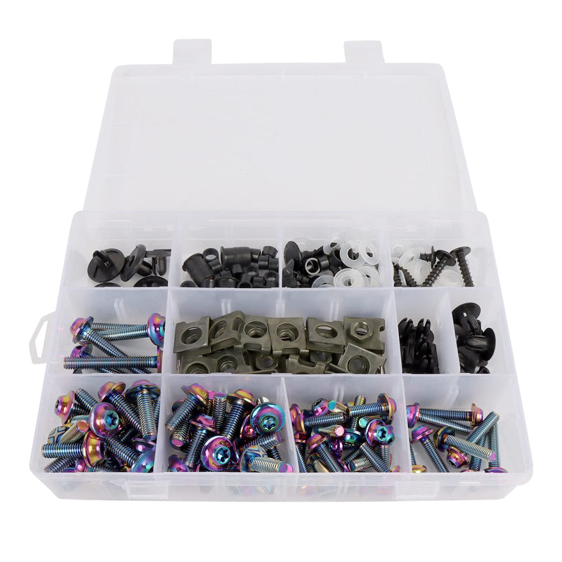 [Australia - AusPower] - BAIONE Worldmotop Stainless Steel Bolt Kit Screws Fasteners Clips Compatible with Yamaha Honda Kawasaki Suzuki BMW Fairing Bolt Kits Metric Bolts and Nuts Kit Torx Screws (purple) 