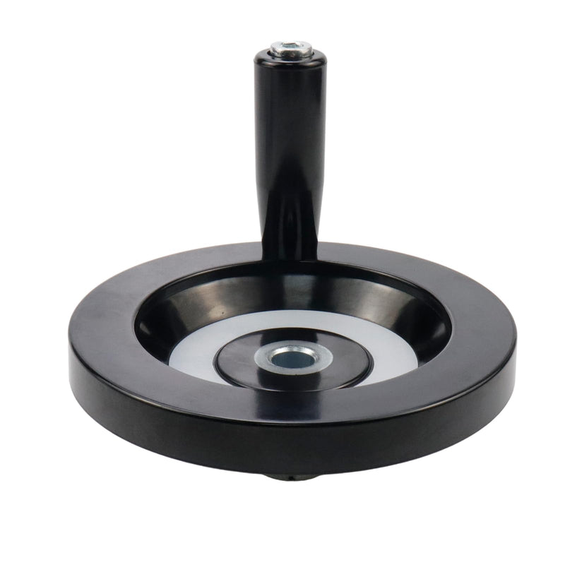 [Australia - AusPower] - 4.92" / 125mm Hand Wheel with Revolving Handle, 0.47" / 12mm Hole Diameter Back Ripple Hand Wheel, Revolving Handle for Milling Machine Industrial Lathe 