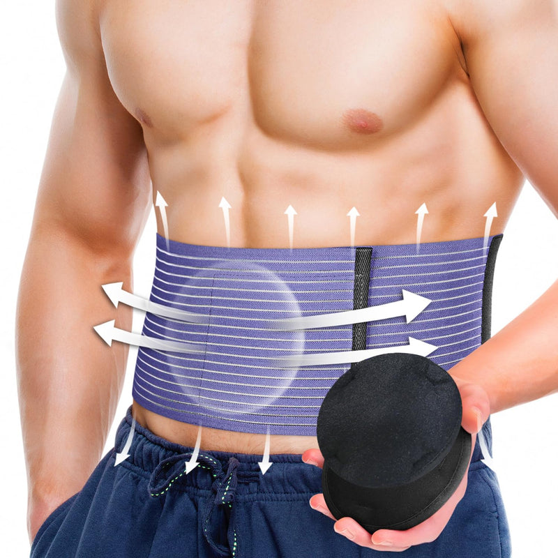 [Australia - AusPower] - BLITZU Umbilical Hernia Belt for Men & Women, Abdominal Binder Adjustable Truss Support with 2 Compression Pads for Naval, Ventral, Incisional, Epigastric, Belly Button Hernias, Pre Post Surgery L-XL Large-X-Large 