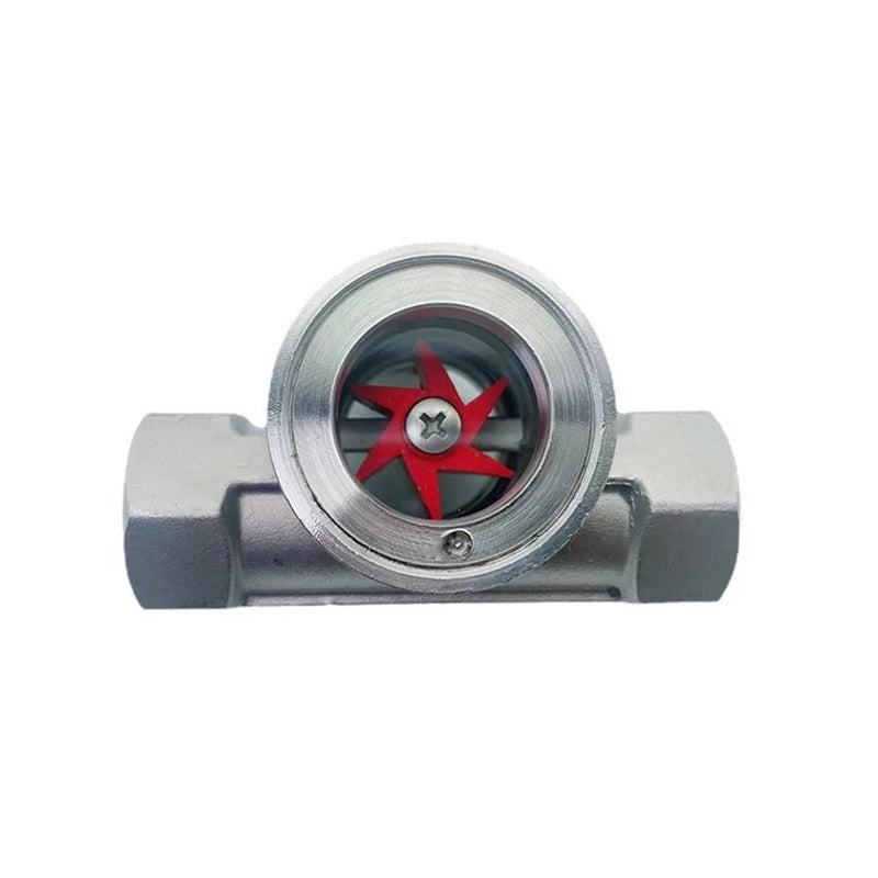 [Australia - AusPower] - 1/4" 3/8" 1/2" 3/4" 1" 1-1/2" 2" BSPT Female 304 Stainless Window Sight Glass Flow Indicator With Impeller (1/2" DN15) 1/2" DN15 