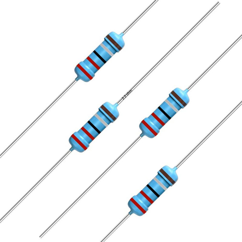 [Australia - AusPower] - 100pcs 2.2 ohm Resistor 1/2w (0.5Watt) ±1% Tolerance Metal Film Fixed Resistor, Multiple Values of Resistance Optional(2.2 ohm, 2.2 R, 2.2 ?) [CJ50-002] 2.2 ? 