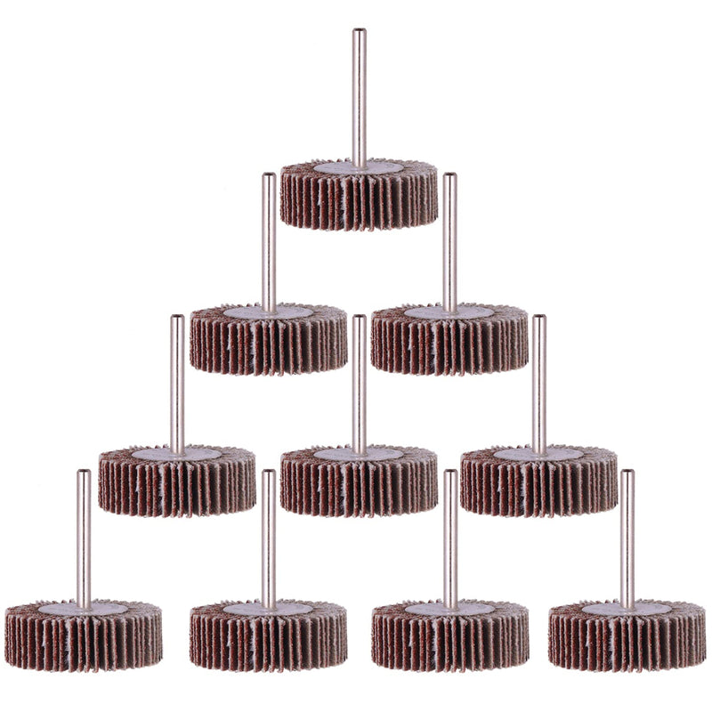 [Australia - AusPower] - Rocaris 10 Pack Flap Wheel, 120 Grit for Rotary Tools?1/8 inch Shank (32X10X3) 