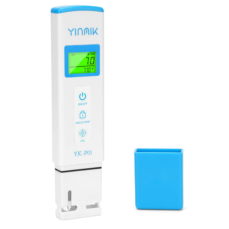[Australia - AusPower] - pH Meter, Digital pH Tester for Hydroponics, pH Temp Meter with Horizontal Display for Pool, Spa, Hot Tub, Indoor Plants, Koi Ponds, Drinking Water, Wine Beer Making, Aquarium, Aquaculture Blue pH Meter 