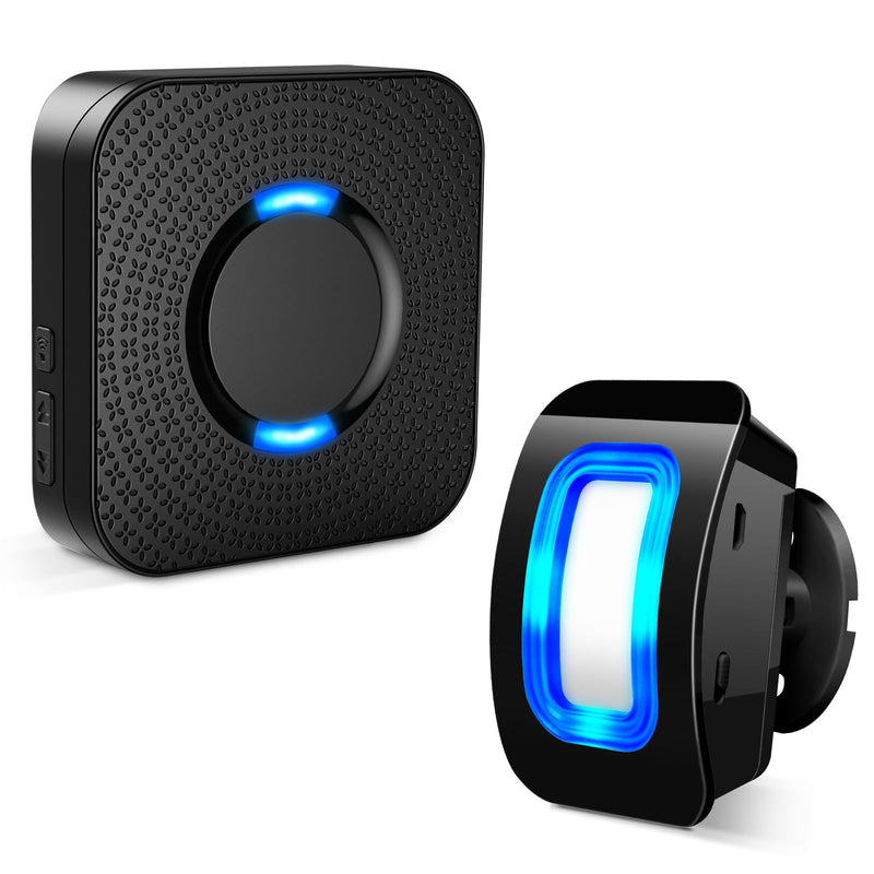 [Australia - AusPower] - Wireless Motion Sensor LED Light - Motion Detector Alarm Chimes Door Sensor with 500 FT Range Security Alert Monitor System for Home, Business, Store, Office, School A 1 Receiver+1 Sensors 