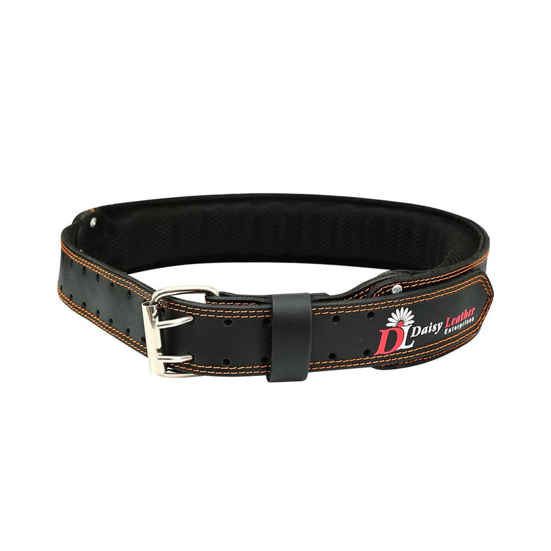 Daisy Leather Tool Belt 2.5” Inches with Back Support of High-Density Foam, Premium Grain Leather X-Large 32-Inch to 48-Inch (Black Belt) Black Belt
