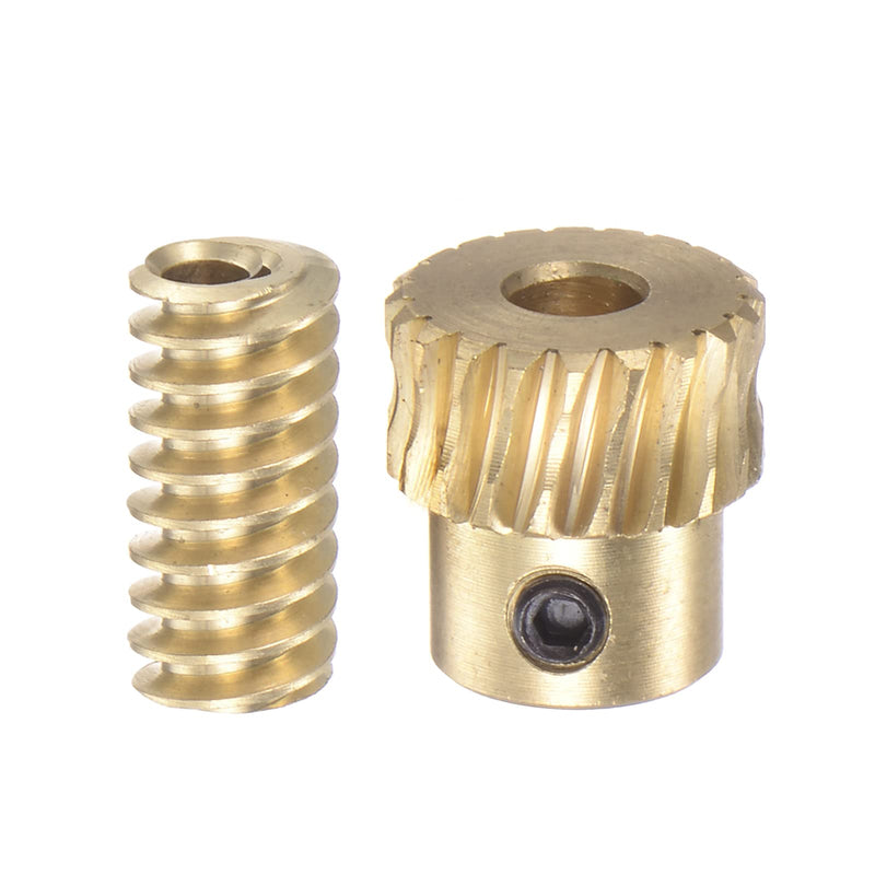 [Australia - AusPower] - Worm Gear Set Brass 0.5 Modulus 20T 20:1 Reduction Rate 3.175mm Hole Dia Right Rotate Drive Gear Box Wheel Shaft Kits 