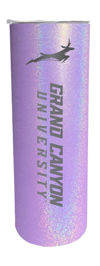 Grand Canyon University Lopes 20 oz Insulated Stainless Steel Skinny Tumbler Rainbow Glitter Purple Officially Licensed Collegiate Product