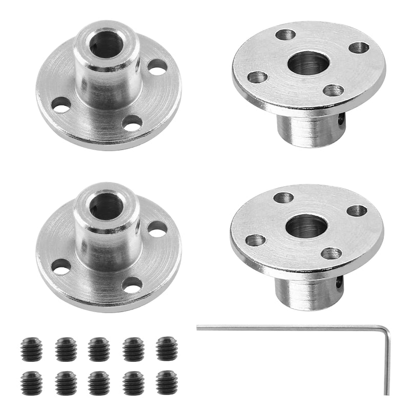 [Australia - AusPower] - 4 Pcs Rigid Flange Shaft Coupling, 5mm High Hardness Metal Guide Coupler, Bearing Fittings Motor Connector with Some M3 Fastening Screw 1 Pcs Hex Wrench for DIY Handmade Model 4 