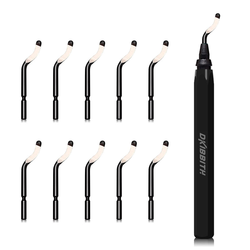 [Australia - AusPower] - Deburring Tool Set 11 Pieces of High Speed Steel Rotary Burr Removal Blades, Ideal for Deburring Tool,1 Black Handle 