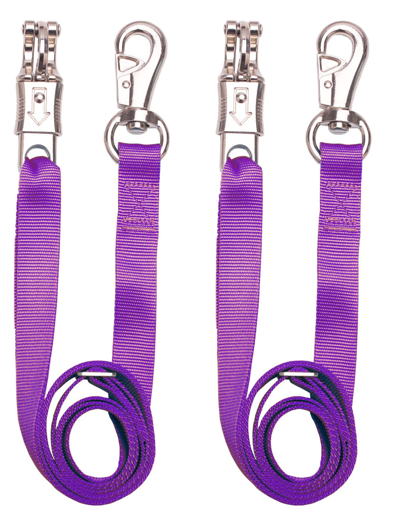 [Australia - AusPower] - Adjustable Nylon Cross Tie ?2 Pack?- with Panic Snap and Bull Snap - Adjusts from 44.5" to 78.3" (Purple) Purple 
