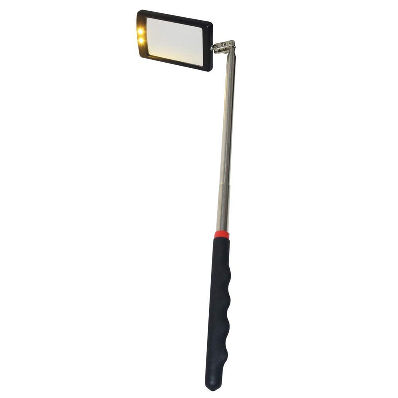 [Australia - AusPower] - Telescoping LED Lighted Flexible Inspection Mirror Lighted 360 Swivel for Extra Viewing Dead Angle, Line of Sight Obstacle Area Mechanic Automotive Gifts 