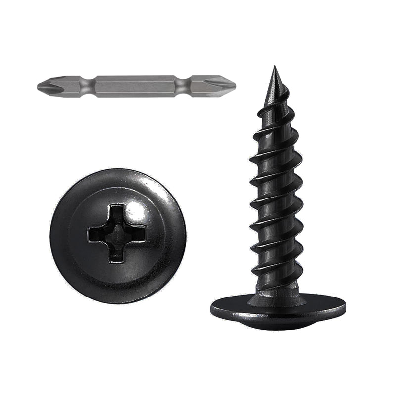 [Australia - AusPower] - (250 pcs)#8×1" Black Truss Head Wood Screws Quick Metal Self Tapping Zinc Oxide #8×1" 