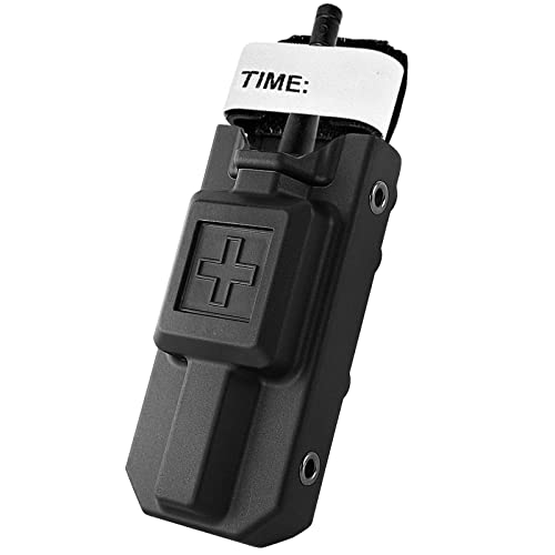 [Australia - AusPower] - Tourniquet Holder, Tourniquet Case Pouch for CAT Tourniquets Gen 7 or Older, Rigid Tourniquet Case Holster for Duty Belt Fits Molle Equipment, Police Gear (Tourniquet Not Included) (Black-1） Black plastics 
