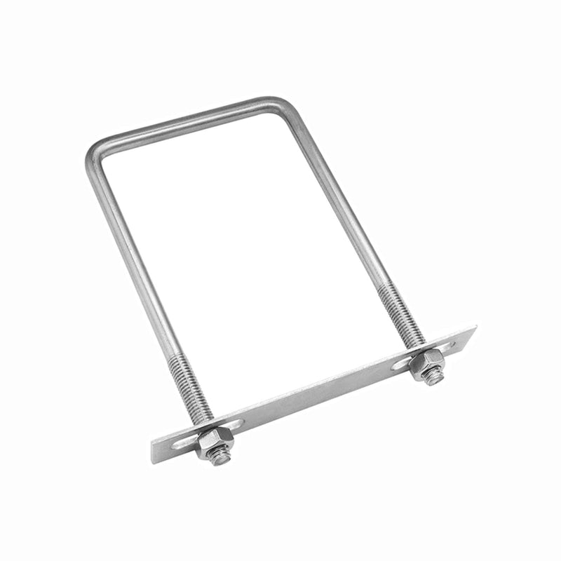 [Australia - AusPower] - 304 Stainless Steel Square U-Bolts 3.15"(80mm) Inner Width, 4.72"(120mm) Length Stainless M8 with Nuts, Frame Plate, Accessories for Automobiles Trailer, Boat Trailer Industrial Parts 80×120mm (W*L) 
