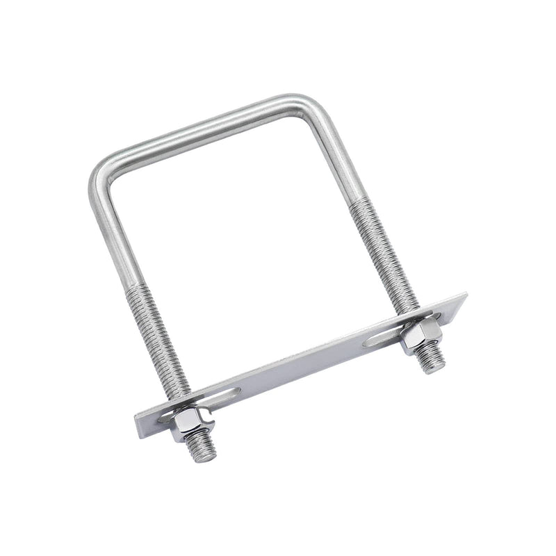 [Australia - AusPower] - 304 Stainless Steel Square U-Bolts 3-3/4"(95mm) Inner Width, 4.72"(120mm) Length Stainless M8 with Nuts, Frame Plate, Accessories for Automobiles Trailer, Boat Trailer Industrial Parts 95×120mm (W*L) 