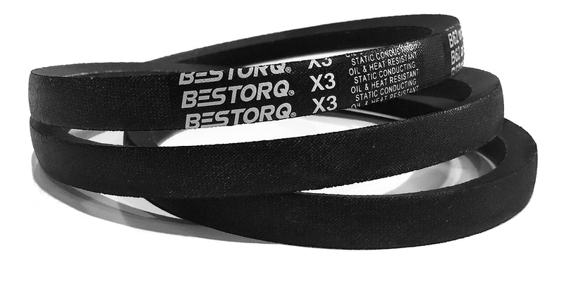 [Australia - AusPower] - BESTORQ 3L440 V-Belt, Classic Wrapped Rubber X3 V-Belt, Black, 44" Outside Circumference x .38" Width x .24" Height, Pack of 2 