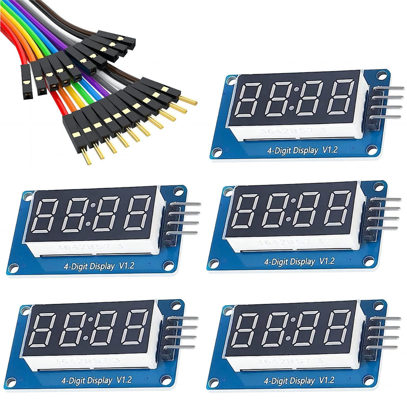 [Australia - AusPower] - 4 Digit 7 Segment Digital Tube LED Display Board for Arduino (5 Pcs) 5 Pcs 