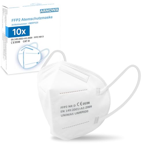 FFP2 Mask, Respirator Masks BFE ≥94%, Medical Mask CE Certified | Colorful fish shape adult FFP 2 mask individually packaged, respirator mask 4 layers, EN 149, CE certified White 10