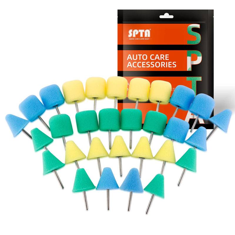 [Australia - AusPower] - Mini Buffing Polishing Pads, 30Pcs Mini Detail Polishing balls Use On Rotary Tools,Cordless electric drill, Small area Polisher Tool for Tight Area Detailing Polishing Waxing And Sealing Glaze -MNPC30 30Pcs DETAIL POLIHSING SETS 