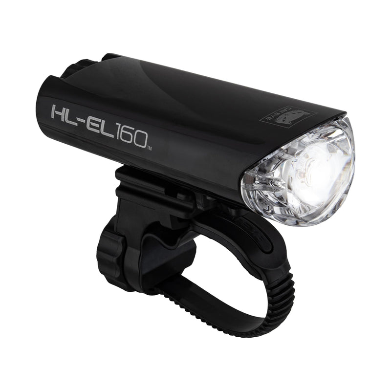 CATEYE HL-EL160 Bike Headlight – IPX7 Waterproof 50 Lumen LED Light with OptiCube™ Lens, 250 Hour Runtime, Low Battery Indicator, AA Battery, Flextight™ Mount, Fits Road, Urban, MTB & Gravel Bikes