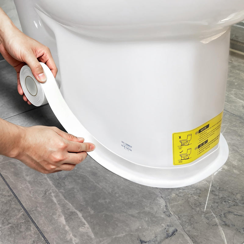 White Caulk Tape Waterproof Self Adhesive,, Toilet Caulk Sealant Tape, Bathtub Caulk Sealing Strip Tape for Bathroom Caulking Tape Shower Caulk White-1.5IN-10.5FT-B