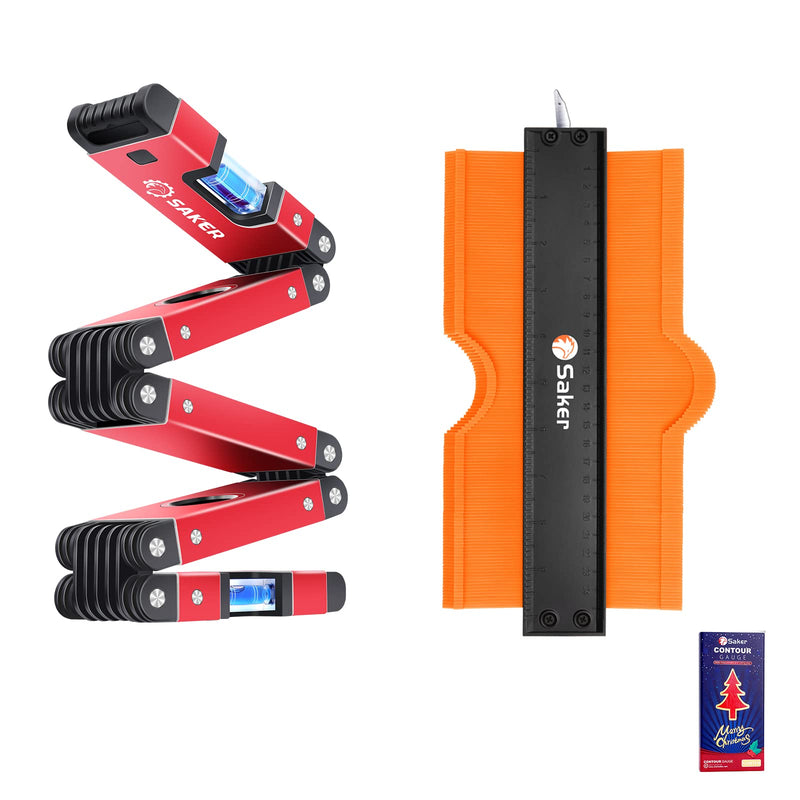 [Australia - AusPower] - Saker Multi-Function Foldable Level-Saker Contour Gauge (10 Inch Christmas Packaging) Profile Tool 