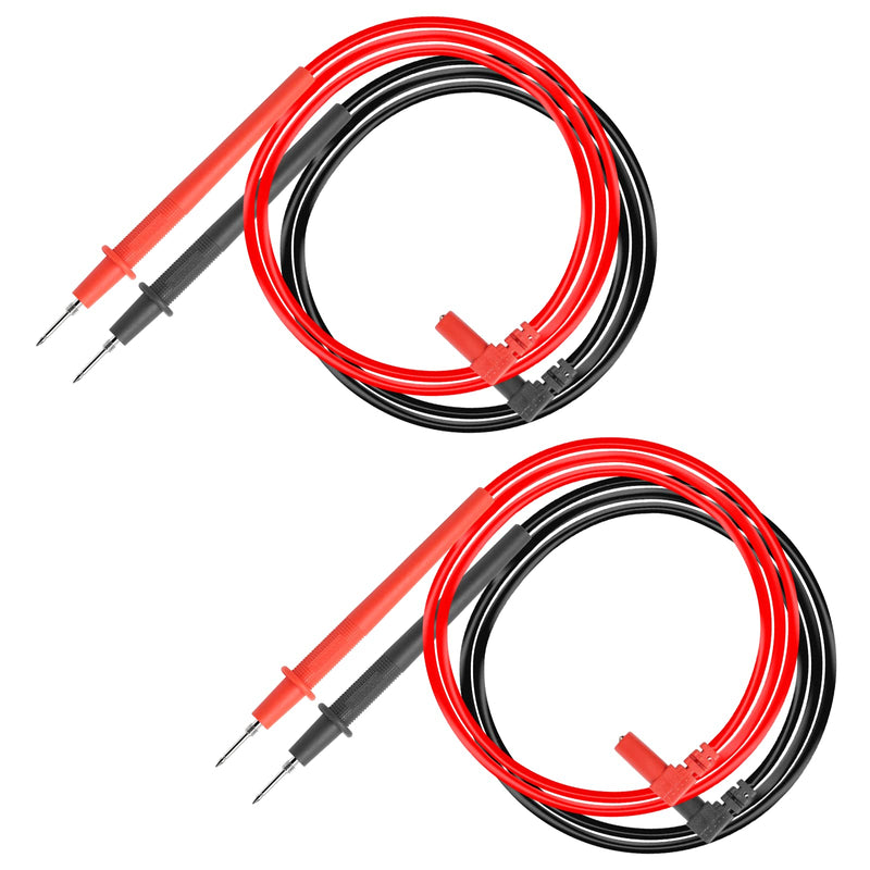 [Australia - AusPower] - 2pcs Multimeter Test Leads, Electrical Meter Test Leads Probe, Right Angle Banana Plug, CAT III 1000V 10A Digital Multimeters Cables (Black, Red) 