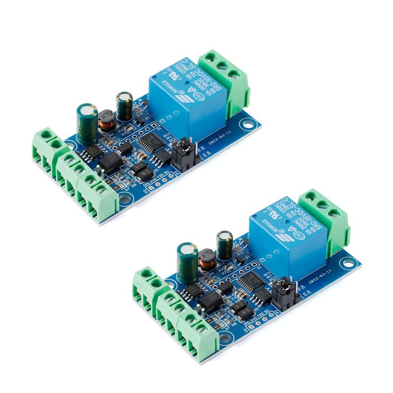 [Australia - AusPower] - 2Pcs 1 Channel Switch Relay Module Modbus Rtu Switching Input Output Relays Board with Anti-Reverse Connection Protection RS485 TTL Communication 