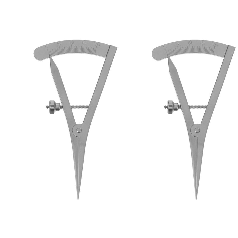 [Australia - AusPower] - Baluue 2pcs Graduated Eye Measuring Instruments, 0 to 20mm Stainless Dental Wax Caliper, Dental Caliper Graduated Eye Measurement Gauge Eyelid Gauge Designer 8.5X4.1CMx2pcs Silverx2pcs 