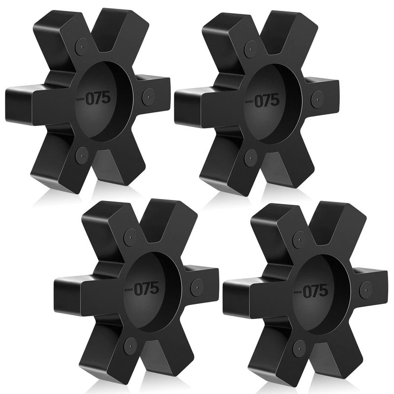 [Australia - AusPower] - Flexible NBR Rubber Spider Insert Solid Spider Center Inserts Suitable for L Jaw Coupling Set, Black (4 Pcs, L075) 4 