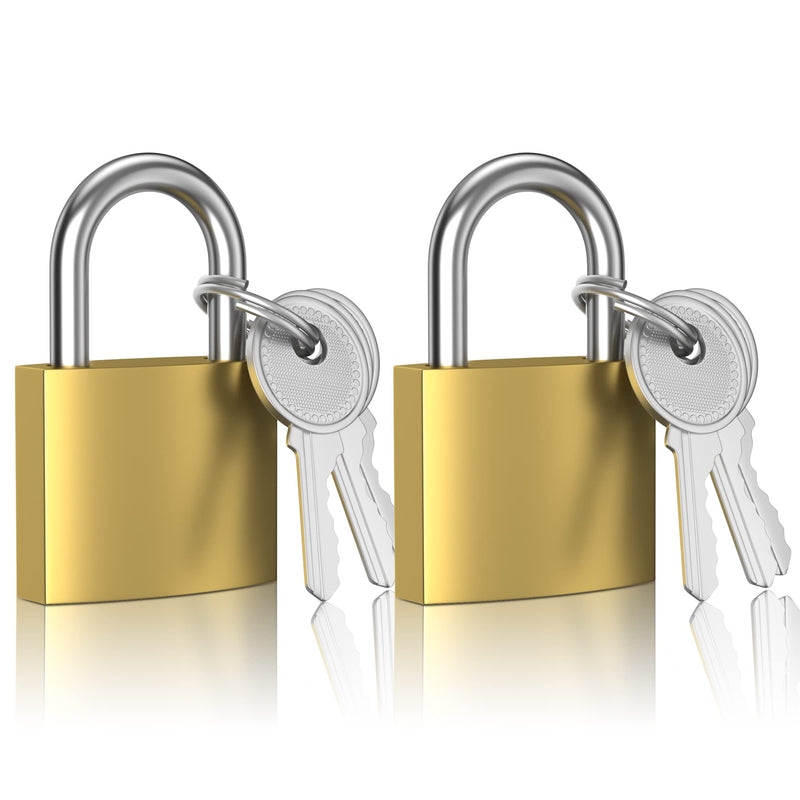 [Australia - AusPower] - Lock 32mm, 2 Pcs Padlocks, Small Padlock with Keys (keyed Alike), Lock with Key Padlock for Travel Bags, Gym Locker Padlocks, Keyed Padlocks (Yellow) 2 PCS 32mm Yellow 