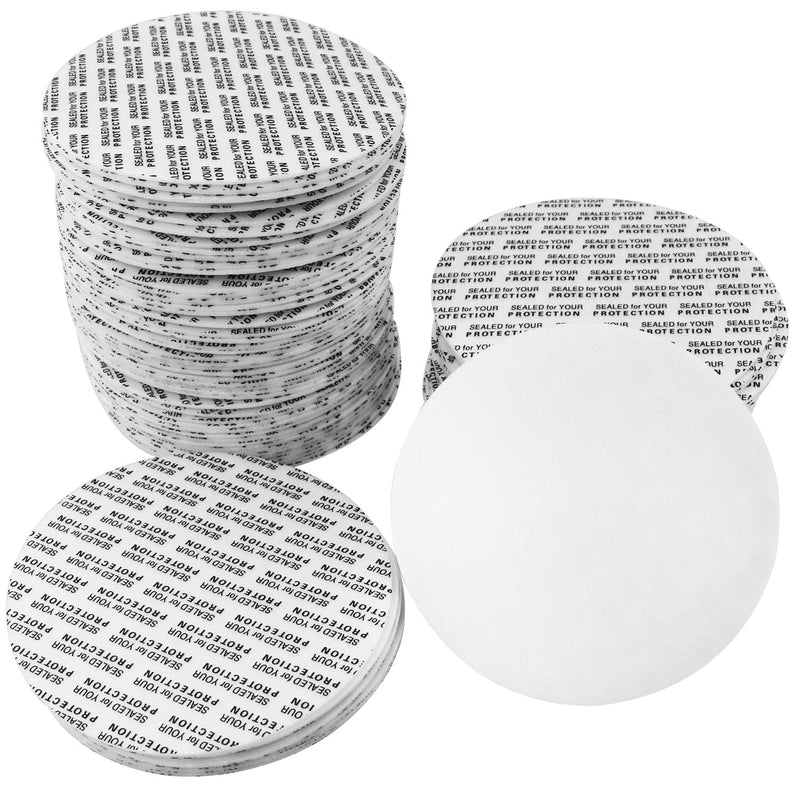 [Australia - AusPower] - 100pcs Foam Lid Liner Pressure Sensitive Seal 70mm PS Foam Resistant Tamper Pressure Sensitive Seal for Round Jar Bottle Cap Liners Seals 