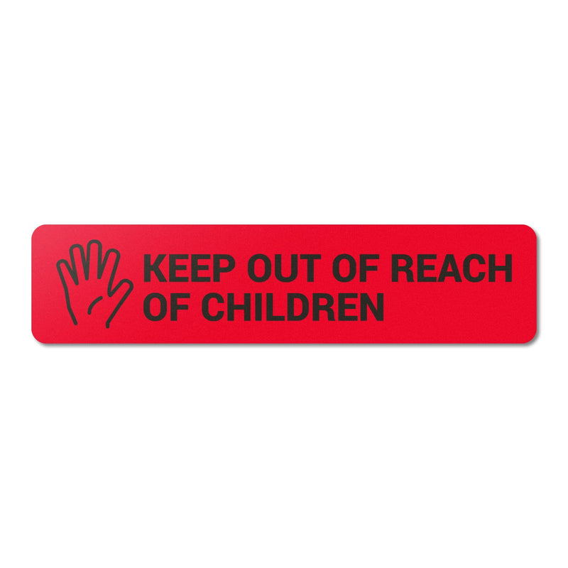 Keep Out Reach Keep of Children Labels (1.7 x 0.4 inch, Red - 300 Labels) for Medication Safety, Choking Hazard Warning, Caution Small Parts or Pharmacies