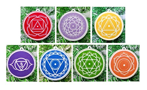 7 Chakra Ornaments Healing Crystals Feng Shui Ornament Yoga Meditation Christmas Ornament Set (C39)