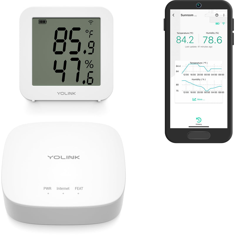[Australia - AusPower] - YoLink X3 version Temperature & Humidity Sensor, Supports App Real-Time Data Refresh, Alexa, IFTTT, Home Assistant Integration - YoLink Hub Included With Hub 1 