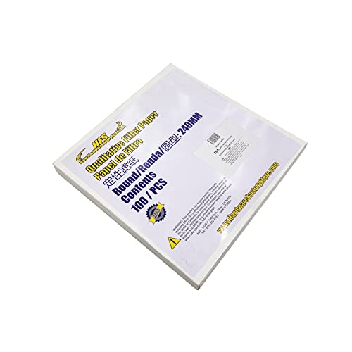 HFS(R) 240mm Ashless Qualitative Filter Papers Lab 100PCS Slow 1 um Round (240mm, 1um)