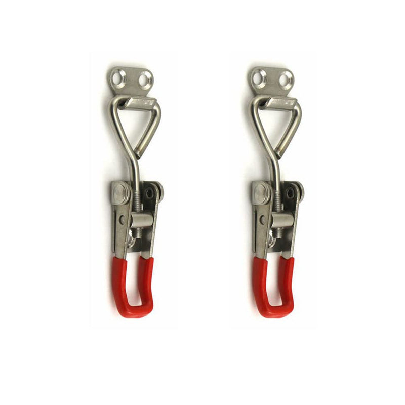 [Australia - AusPower] - Toggle Latch Clamp 4001 2pcs, 304 Stainless Steel Adjustable Hasp Latches Quick Release Hand Tool Toggle Clamp for Smoker Lid Jig, Case Trunk, Door 