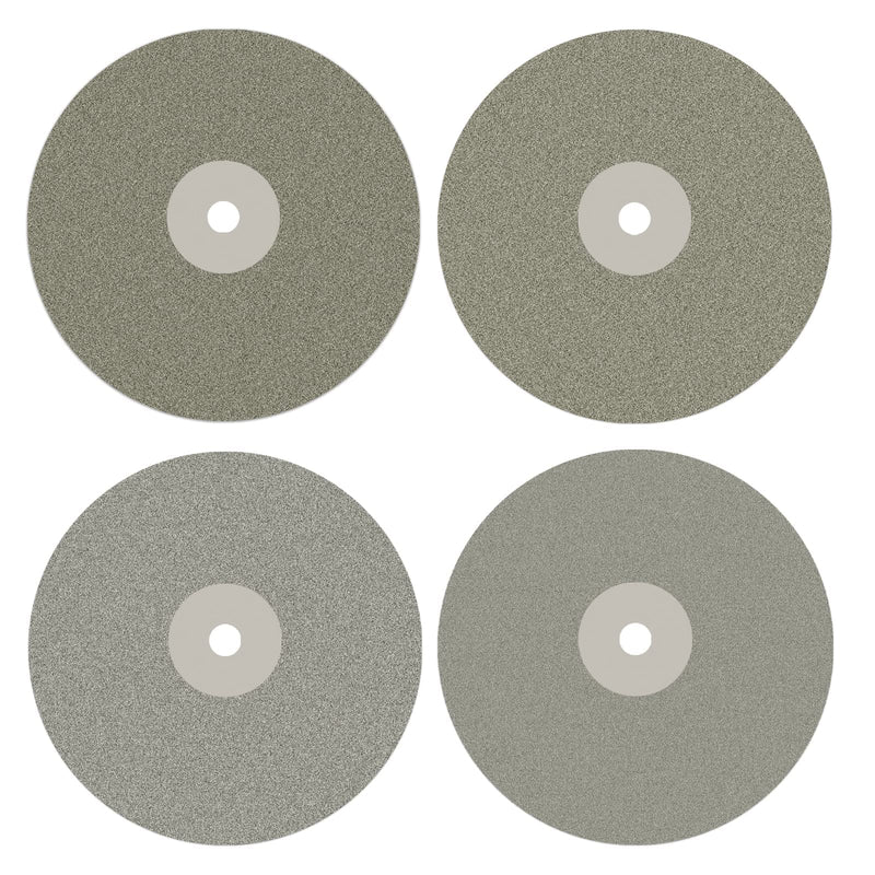 DZQ Diamond Flat Lap Wheel Disc Arbor Hole 8" x 1/2" Abrasive Lap 1500 2000 2500 3000 Grit for Cutting or Sanding Stone and Glass 4PCS-grit 1500 2000 2500 3000