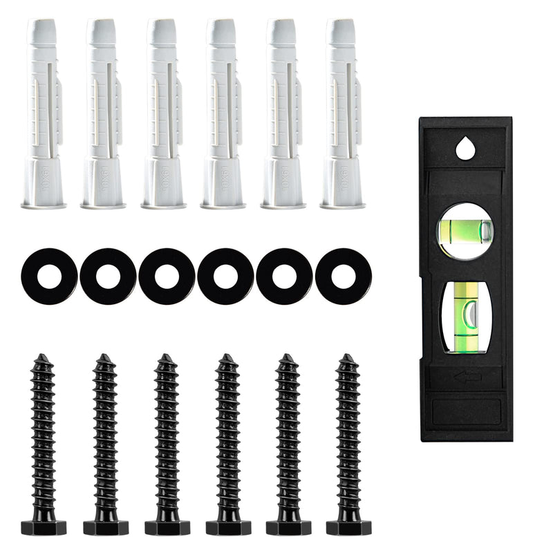 [Australia - AusPower] - MOUNTUP Lag Bolt Kit for TV Wall Mount Comes with M8×65mm Lag Bolt & Washer for Wood Stud, Plastic Anchors for Concrete Wall, includes Bubble Level for Easy Installation, MU0041-B 