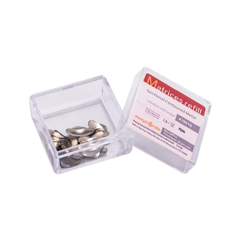 [Australia - AusPower] - 50PCS Dental Metal Matrices Sectional Contoured Matrix Refill soft band S/M/L 50?m (Medium) Medium 