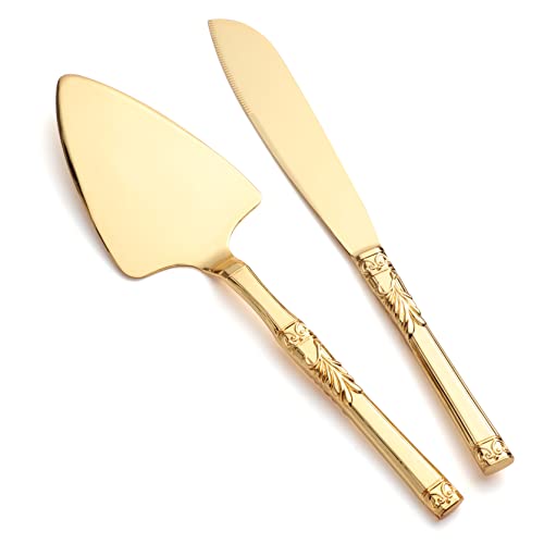 Wedding Cake Knife and Server Set Stainless Steel Cake Cutting Set Cake Knife Pie Server Set Serving Utensils for Wedding Birthday Parties G03