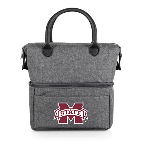 PICNIC TIME NCAA Urban Lunch Bag, Stylish Soft Cooler Bag, Expandable Insulated Lunch Box, Portable Cooler Lunchbox with Dual Compartment Design and Leatherette Handles Mississippi State Bulldogs