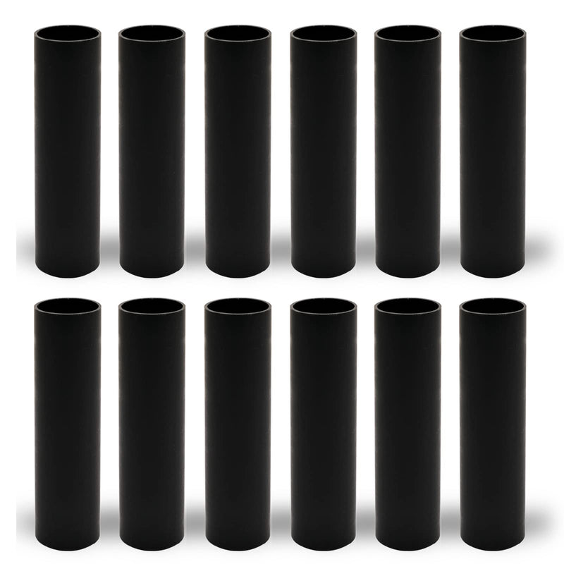 [Australia - AusPower] - 2 3 4 6 7 Inch Black Plastic Candle Cover Sleeves,Chandelier Socket Sleeves,Candelabra Base E12 Socket Covers Set of 12 (4-Inch Long / 12-Pack) 4-Inch Long / 12-Pack 