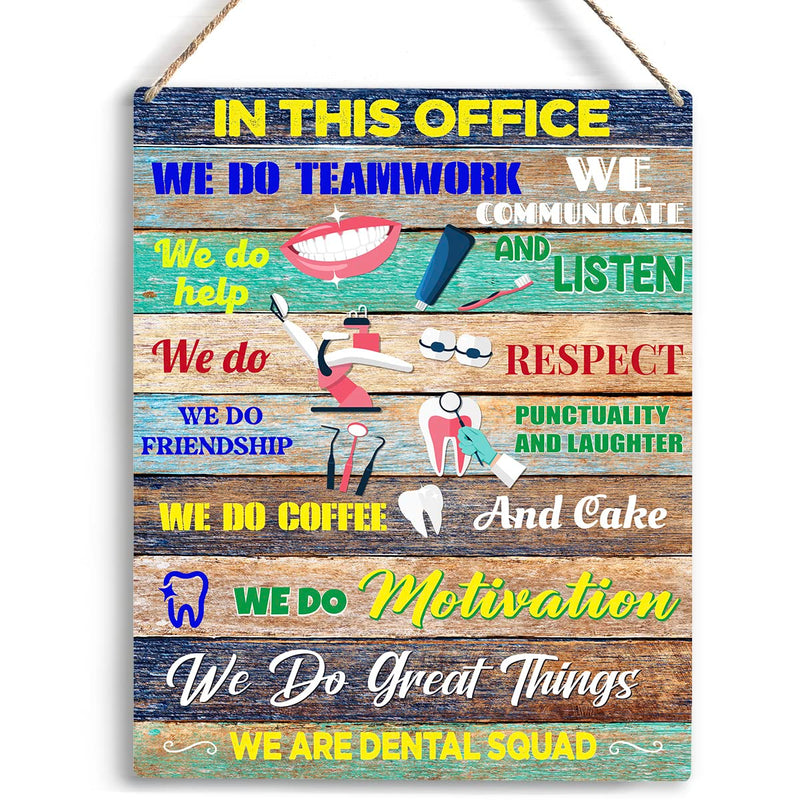 [Australia - AusPower] - Office Decor Dental Guard Dental Hygienist Wall Decor Sign In This Office We Are Teamwork Dentist We Are Squad Office Gifts Inspirational Dental Clinic Home Decor Wall Art Wood Sign 10x8 Inch. multi8 
