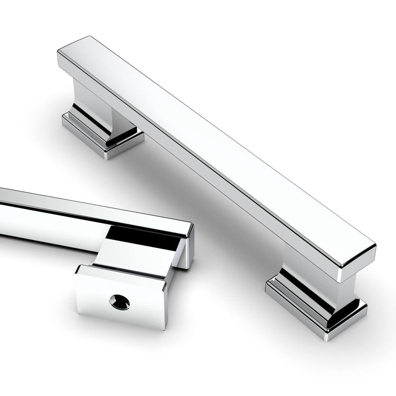 Asidrama 6 Pack 3.75 Inch(96mm) Polished Chrome Kitchen Cabinet Handles, Cabinet Pulls Kitchen Cabinet Hardware for Cupboard Drawer Pulls 3.75" Hole Center